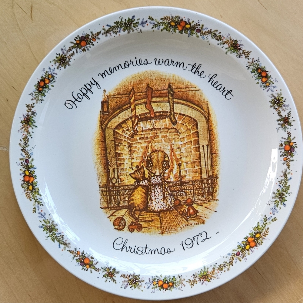 Vintage 1972 Holly Hobbie Christmas Collector Plate American Greetings USA